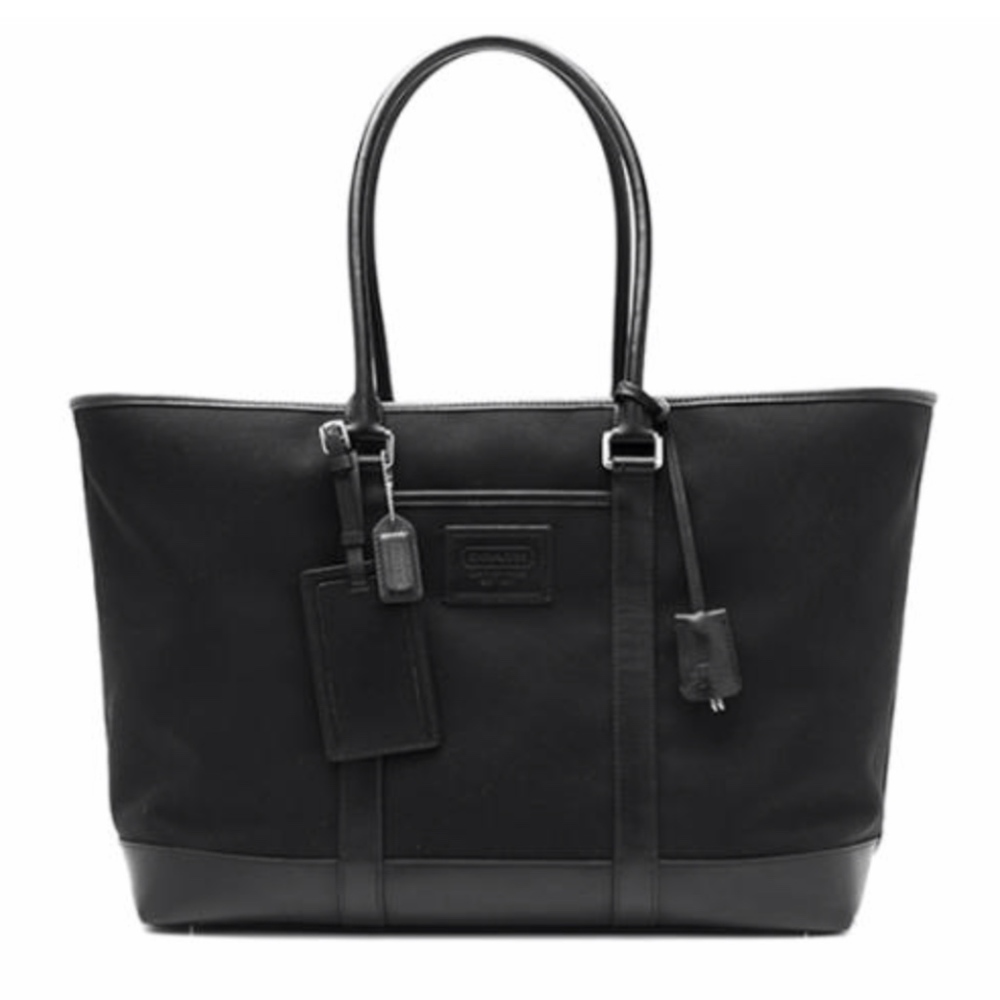 Coach Black Canvas X Large Transatlantic Tote Bag